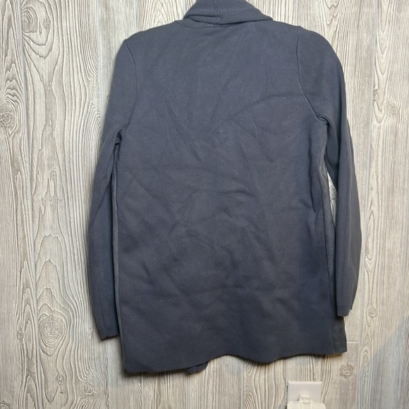 Ann Taylor Factory Blue Open Front Faux Suede Panel Cardigan Sz M Petite NWT - Picture 6 of 6